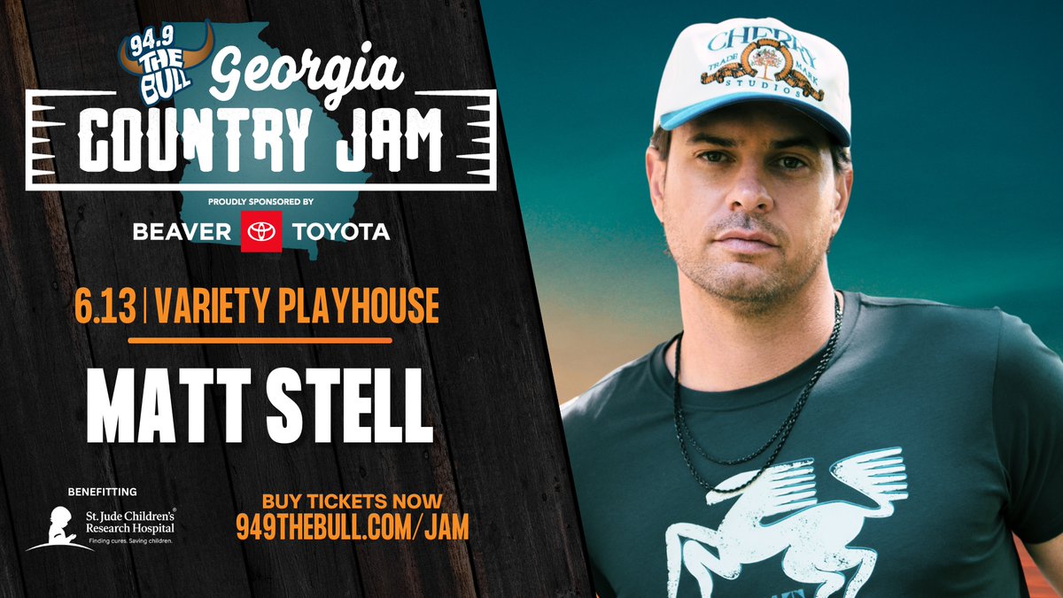 Georgia! Get ready for the @949TheBull’s Country Jam. A bunch of my buddies and I will be performing June 13th to raise money for @StJude. Get your tickets here: 949thebull.com/jam