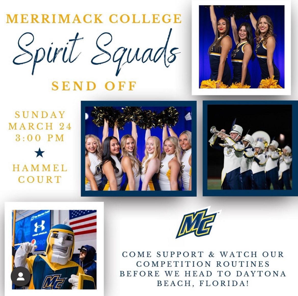 Join us for the third annual send off ceremony for Band Dance and Cheer on Sunday March 24th at 3PM! Come see the squad’s routines before they head down to Daytona, FL for Nationals!