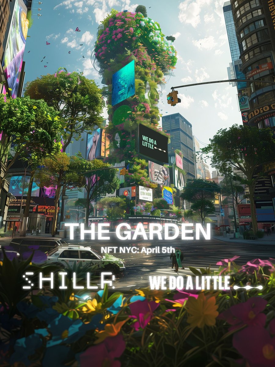 We do a little second partner announcing... Hyped to share that we're joining forces with @DeeZe, @andy8052 & @wedoalittlepod at SHILLR's upcoming NFT NYC event series 🗽 See you at The Garden 🌱🫡