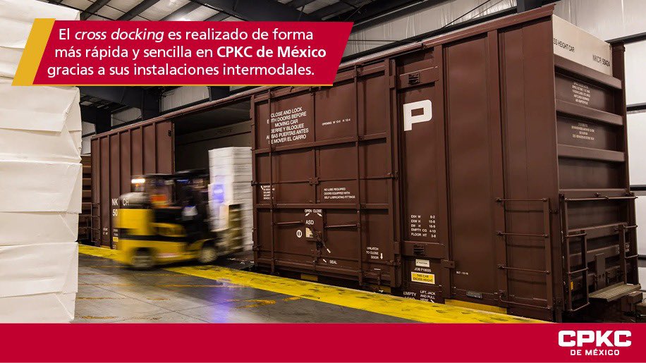 CPKCdeMexico's tweet photo. El #crossdocking es un método de distribución logística que optimiza la cadena de suministro y reduce costos al eliminar el almacenaje intermedio: se clasifica y envía la mercancía tan pronto llega al centro de distribución para cumplir la última milla. 🚂 https://t.co/I8G4kB2Upx