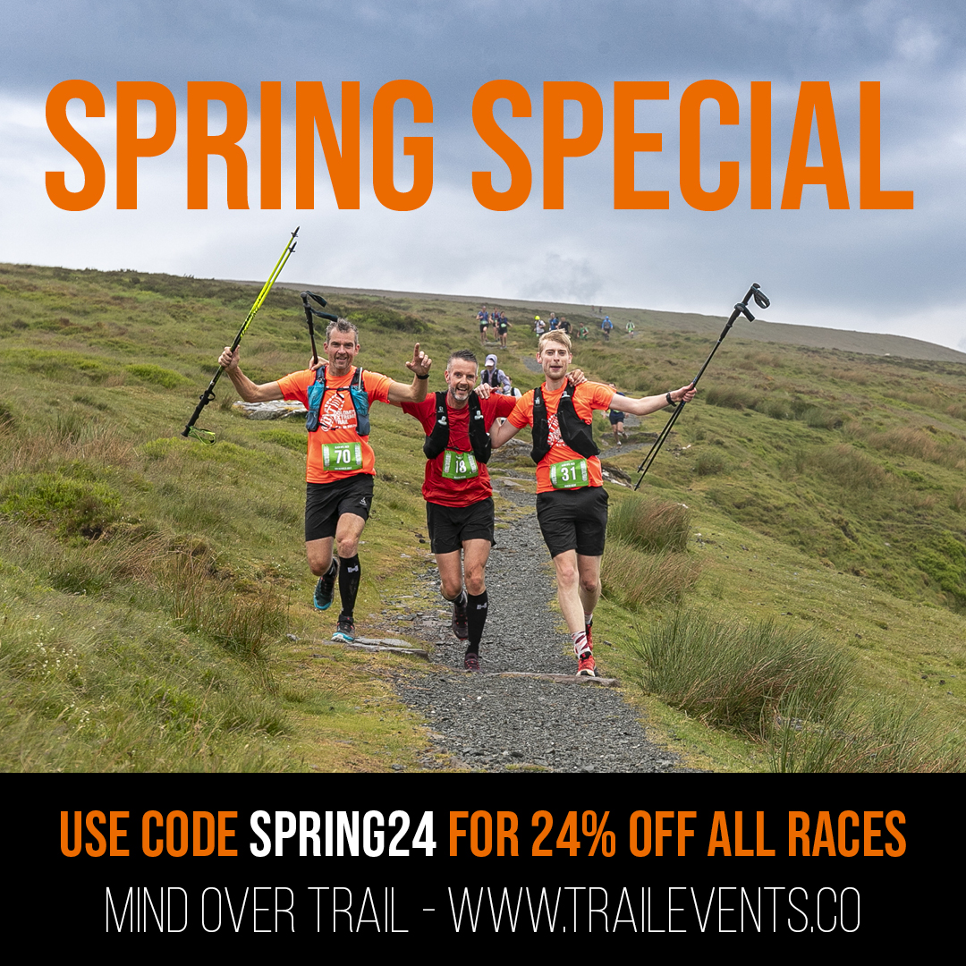Are you excited for Exmoor or crazy for the Cotswolds? Training for your first 10k or aiming for an Ultra? Use: SPRING24 for 24% off all races. 
trailevents.co/events/

#TrailEventsCo #UltraRunning #MindOverTrail #TrailRunning #RunningLife #RunnersWorld #UKTrailRunners
