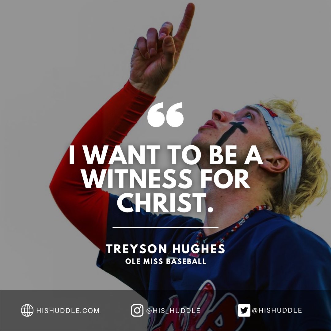 “I want to be a witness for Christ.” Ole Miss outfielder Treyson Hughes looks to use his platform to glorify God as he helps the Rebels towards their goal of a College World Series. hishuddle.com/2024/03/15/tre…