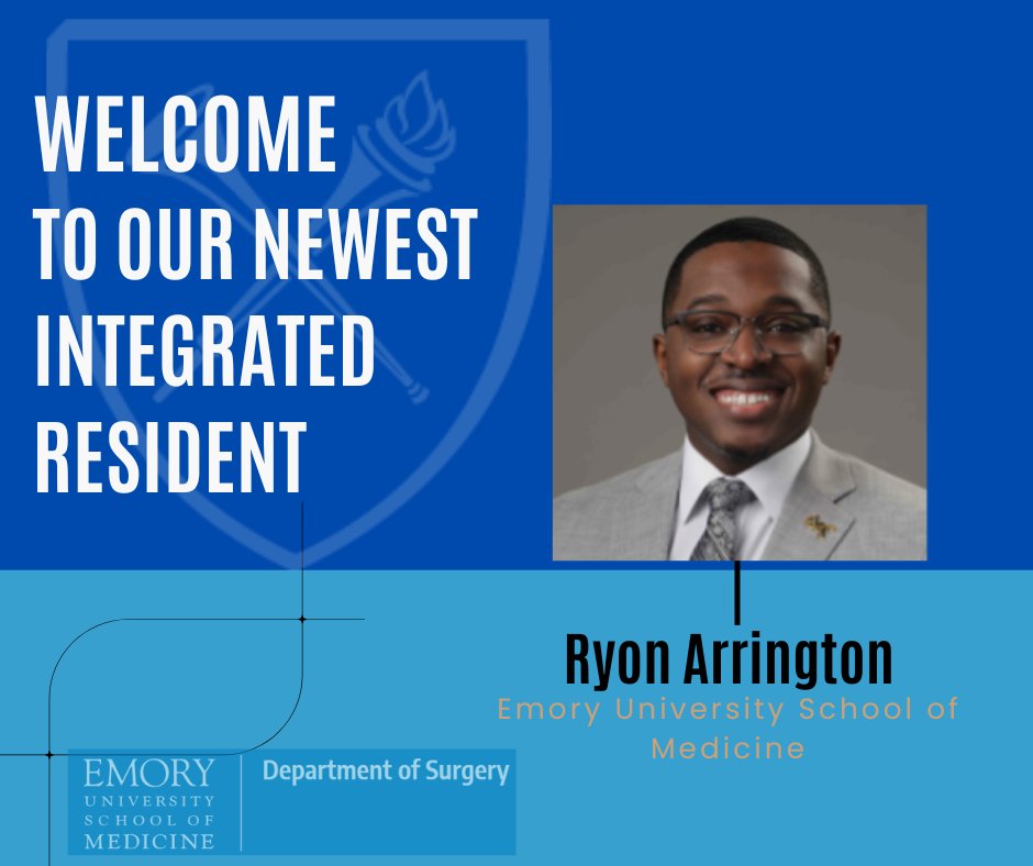Emory Division of Cardiothoracic Surgery (@emoryctsurgery) on Twitter photo We are excited to introduce our new integrated resident <a href="/techie_md/">Ryon L. Arrington, MD, MBA</a> A home-grown <a href="/EmoryMedicine/">Emory School of Medicine</a> and <a href="/EmoryGoizueta/">Emory Goizueta</a> talent! #Match2024 We are excited to introduce our new integrated resident <a href="/techie_md/">Ryon L. Arrington, MD, MBA</a> A home-grown <a href="/EmoryMedicine/">Emory School of Medicine</a> and <a href="/EmoryGoizueta/">Emory Goizueta</a> talent! #Match2024