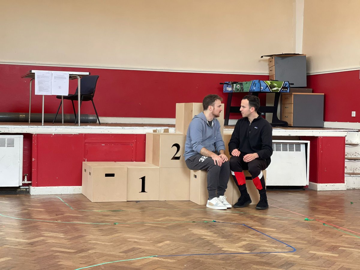 Some pix of myself, @dannicholson_1 & @MsNeMay in rehearsals for Breeding (with a sneaky look at our prototype set). We go into tech and previews next week @KingsHeadThtr , can’t wait to share it with you. Tix here: kingsheadtheatre.com/whats-on/breed… #theatre #londontheatre #queertheatre