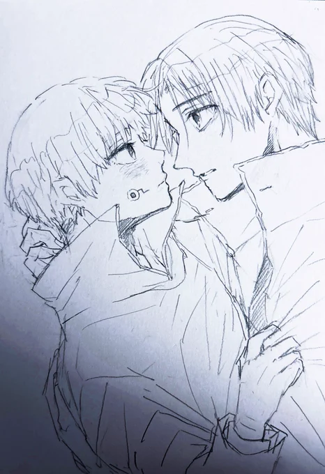 深夜にブリ大根作りながら描いた表紙ラフ✏️乙棘 