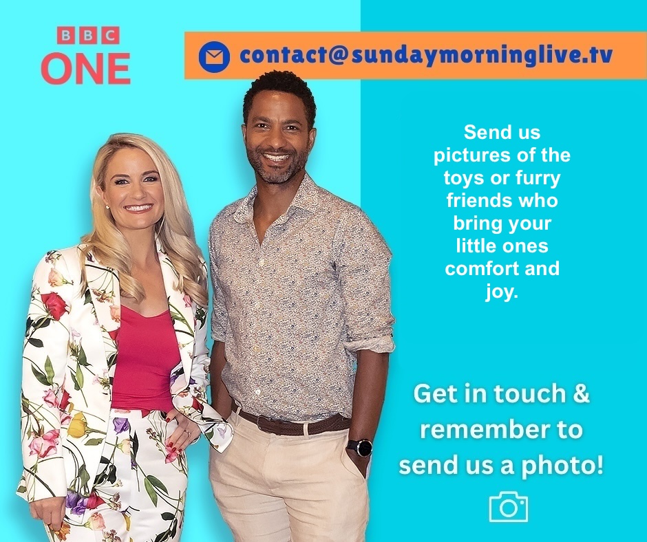 This week we’ll meet a very special dad who makes soft toys to bring comfort to children with medical conditions – and we’d love to see the toys or furry friends who bring your little ones comfort and joy. Send your pictures and messages to contact@sundaymorninglive.tv