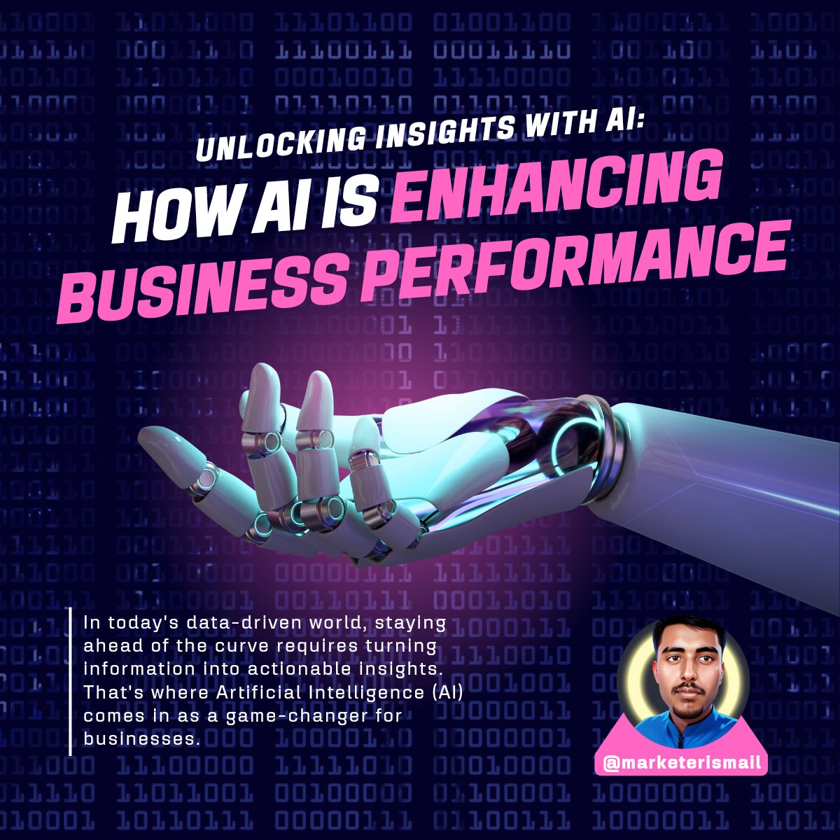 In today's data-driven world, staying ahead of the curve requires turning information into actionable insights. That's where Artificial Intelligence (AI) comes in as a game-changer for businesses. #AI #Marketerismaail