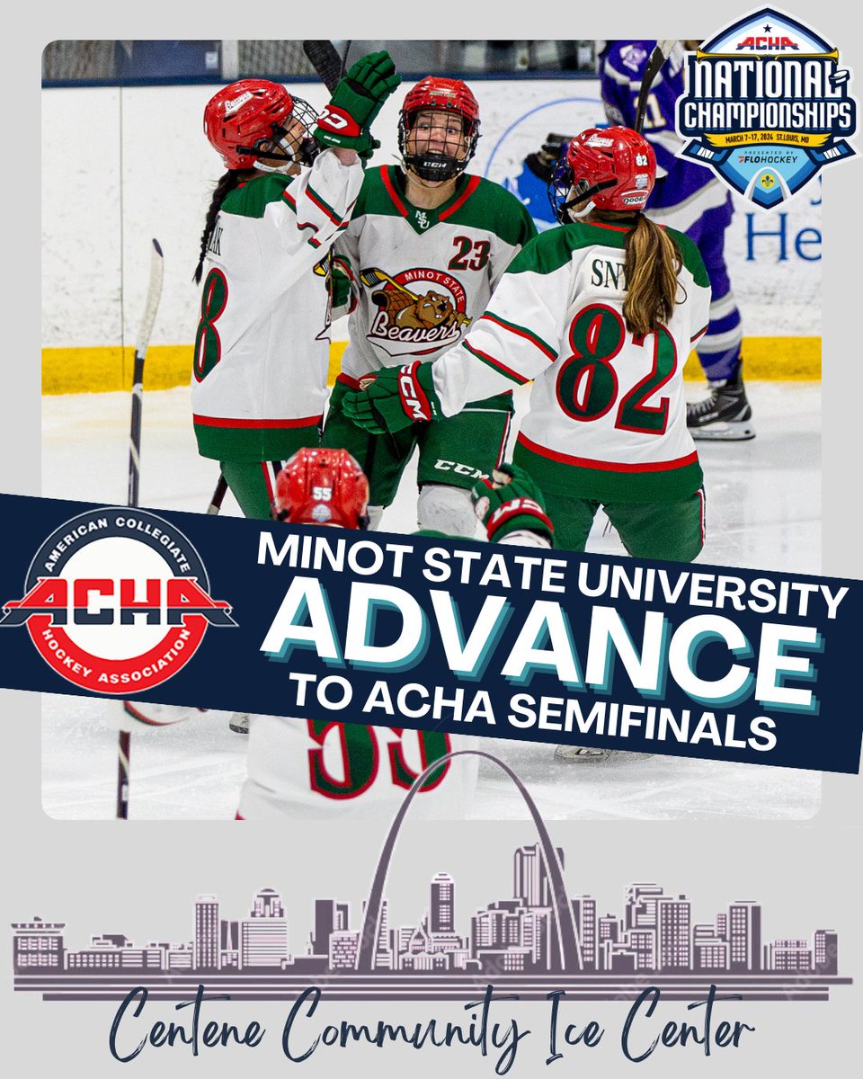 We've got our first team moving onto the semis, @MSUBeaversWHKY! #ACHANationals2024 #womenshockey 

📷: @hockeyhousepod