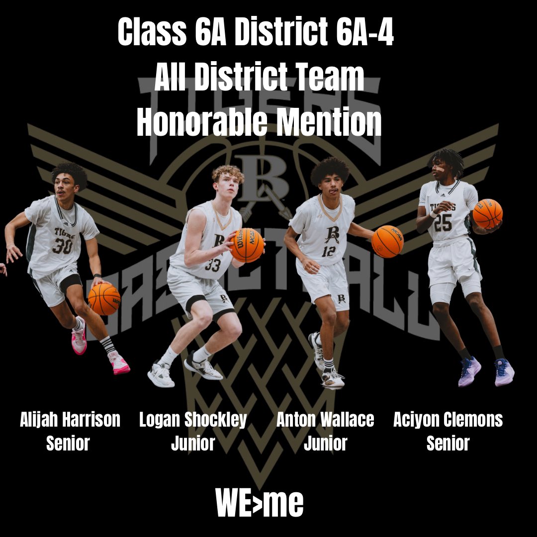 ‼️POST SEASON AWARDS ANNOUNCEMENT‼️ Congrats to @alijahmain @33LoganShockley @antonwallace5 @ac1y0nn on being named Honorable Mention for the 6A-4 All District Team! WE>me 🐯🏀🖤💛 @BATigersBBall