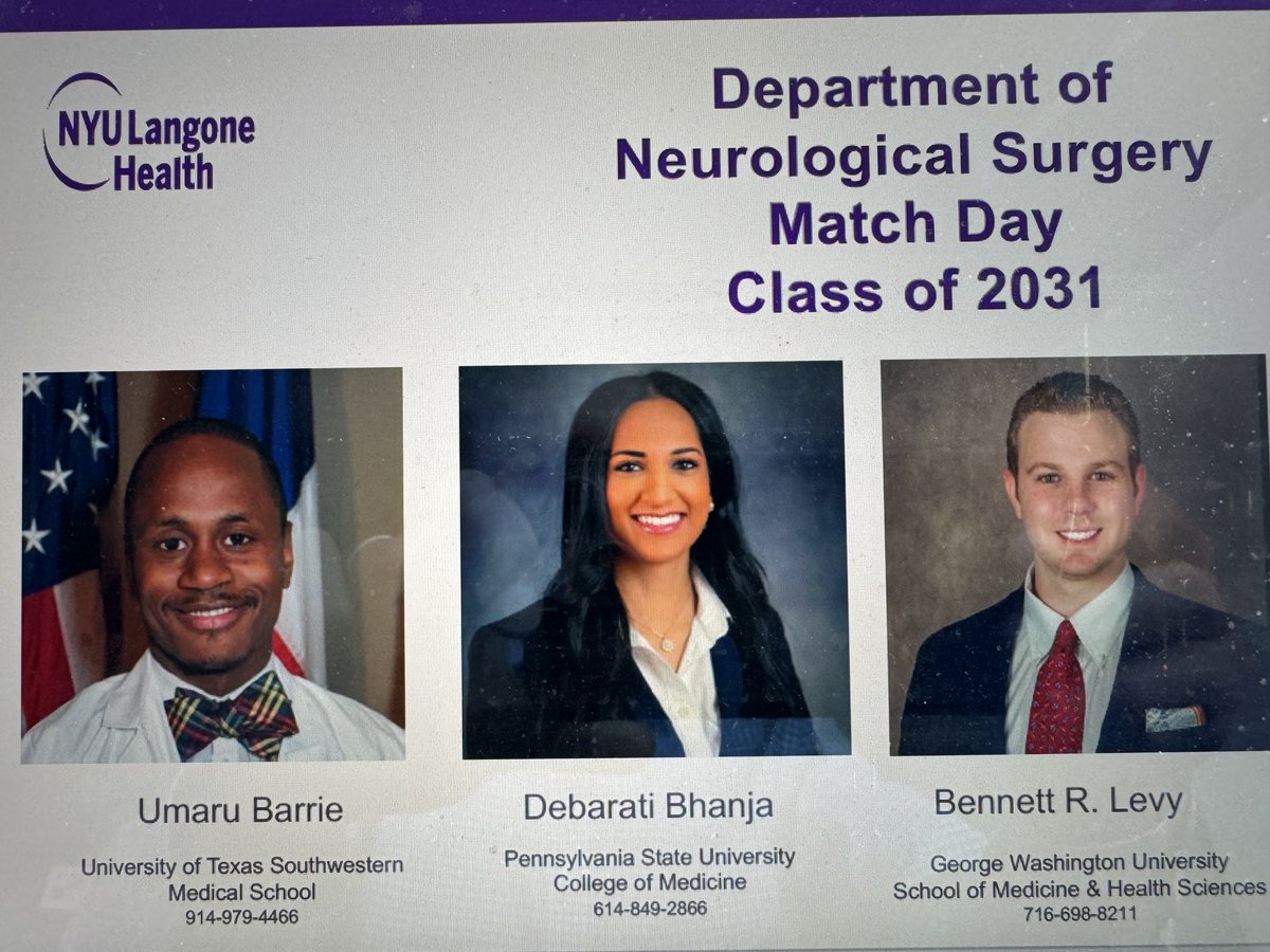 Congratulations to our incoming residents. Neurosurgery is so blessed to be able to recruit the best and the brightest