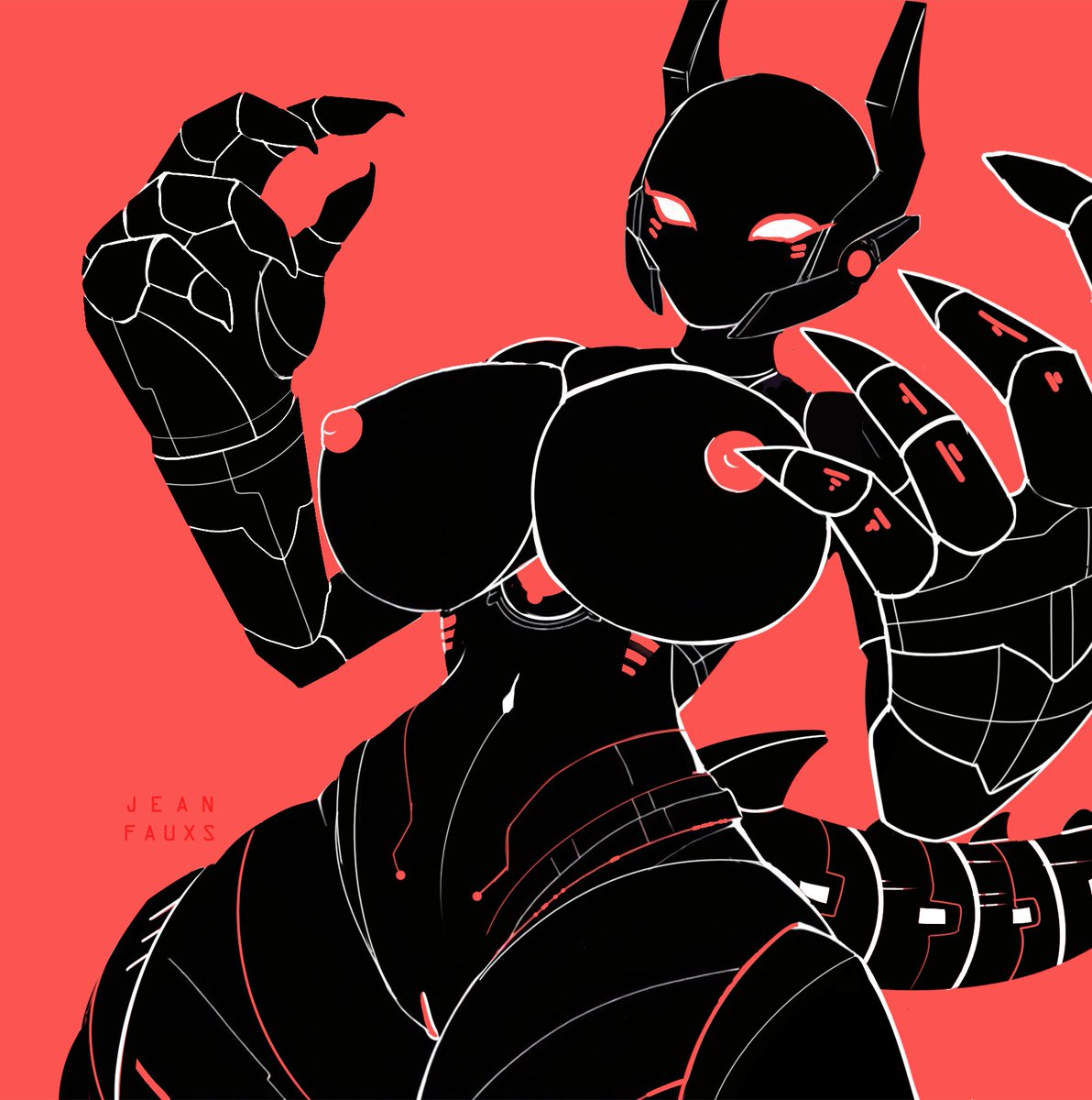 Demon robot lady