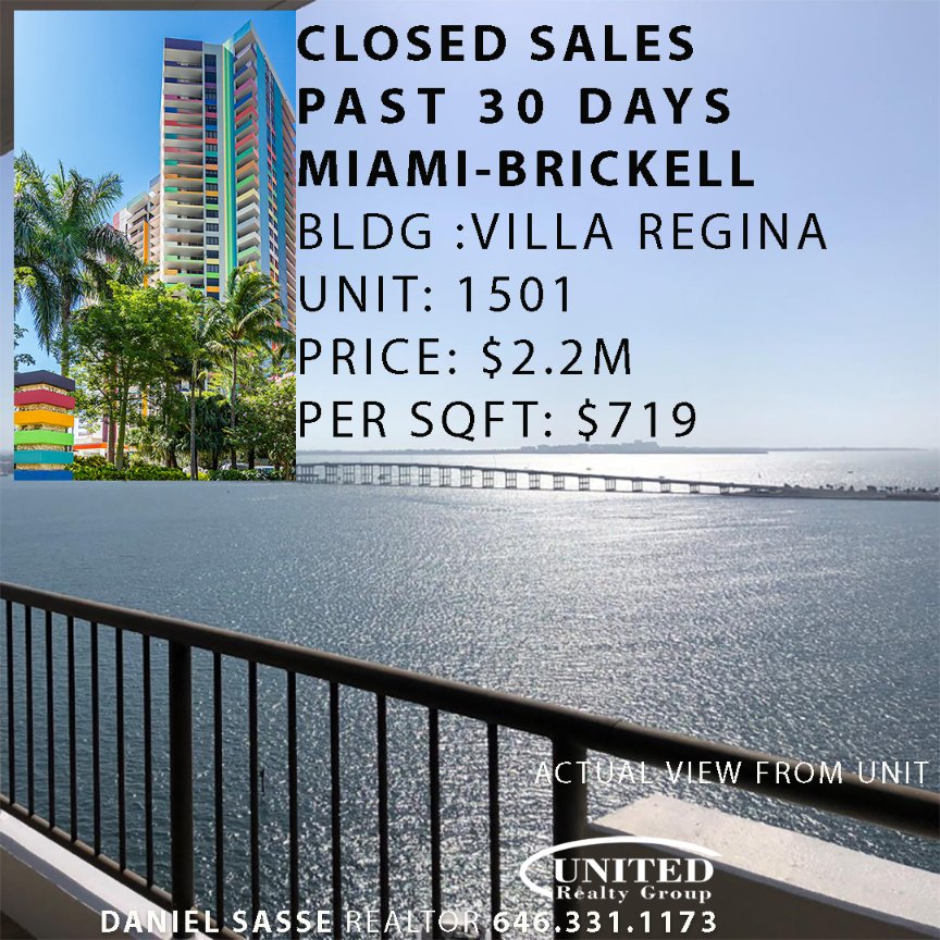 DANIEL SASSE - TOP PRODUCER / LUXURY #TOPAGENT #VILLAREGINA #BRICKELL #CONDOSFORSALE #MAIMI  SOUTH FLORIDA: RECENT SALES - VILLA REGINA - MIAMI - BRICKELL danielsasserealestate.blogspot.com/2024/03/recent…