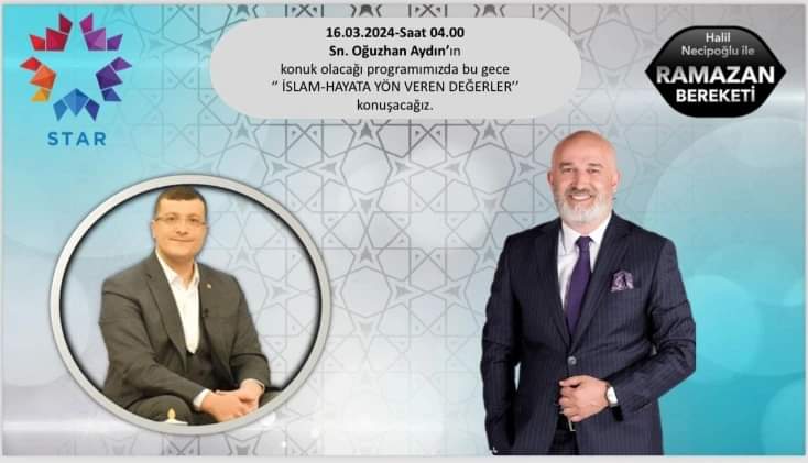 Muhterem dostlarım, Allah ruhsat verirse, bu gece sahur sohbetinde STAR TV'de buluşalım.
 Kalan ömrümüz geçen ömrümüzden hayırlı ve bereketli olsun..