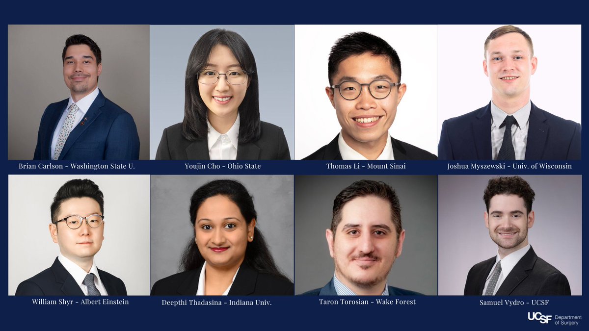 ‼️We're thrilled to introduce the 8⃣ talented individuals who have matched into our @UCSFGSResidency as General Surgery Preliminary Interns - We're delighted to offer a heartfelt and eager welcome to each of you as you commence this enriching journey with us! #Match2024 🎉🥳