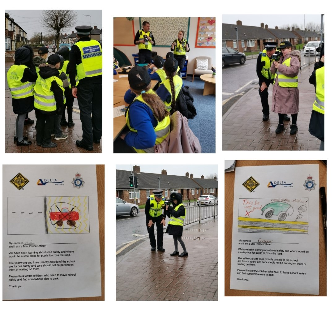 Mini Police have been putting their road safely learning into practise with PCSO Bex &amp; PCSO Barrie. The children have been using the speed camera and giving out information to keep the roads safe around school. Fab work guys! 🎉
#RoadSafety 
<a href="/DeltaMacaulay/">Macaulay Primary</a>