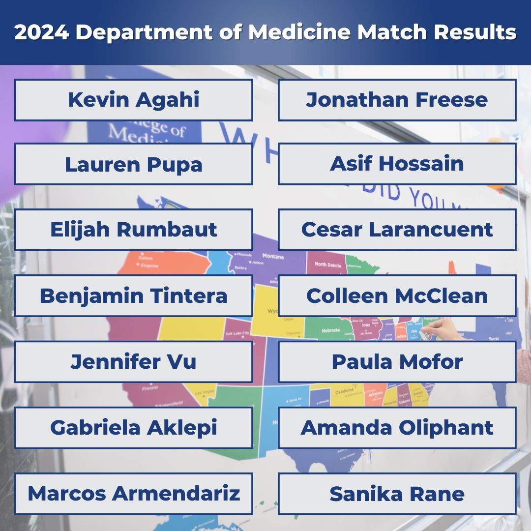 Join us in welcoming our new interns for the Department of Medicine's 2024 Match Day! We are so excited to have such talented and dedicated individuals joining our team, and can't wait to see what they will accomplish. 👏🎉 #2024MatchDay #BCMDoM