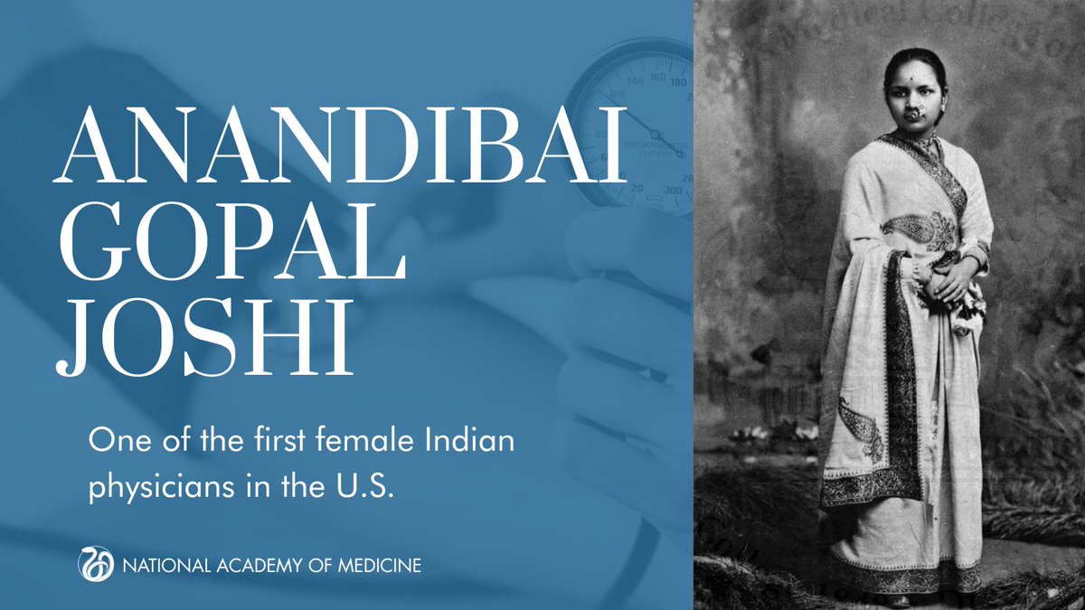 Anandibai Gopal Joshi was one of the first female Indian physicians in the US. She received her MD from the Women’s Medical College of Pennsylvania, and published a thesis combining learnings from American and Ayurvedic texts. #WomensHistoryMonth