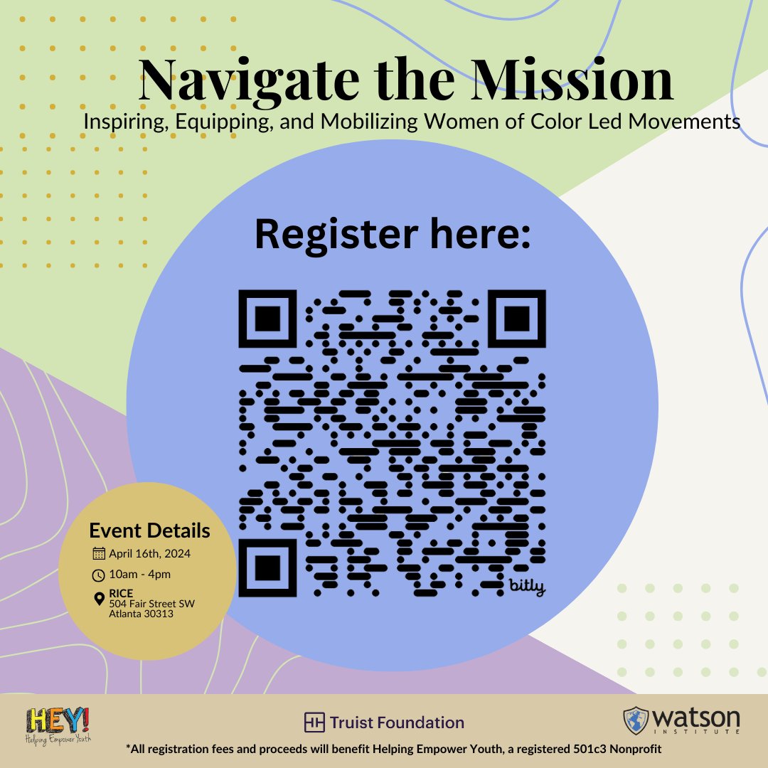 Register for 'Navigate the Mission' today! Join us on April 16th at RICE for a professional development symposium tailored for BIPOC women leaders driving change in nonprofits. Proceeds directly fund initiatives for Atlanta's youth! Visit heyatl.co/navigatethemis…