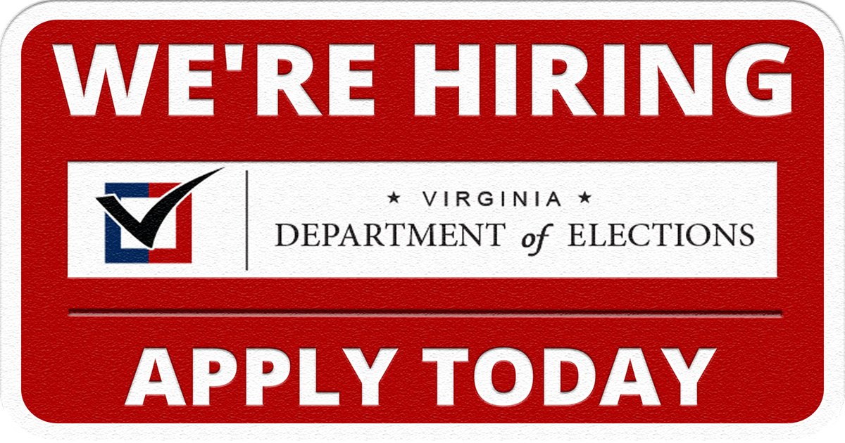 Come work with us! The Department of Elections is hiring for an Election and Registration Services Manager (ow.ly/qqmB50QUBaO). Click the link for more information.