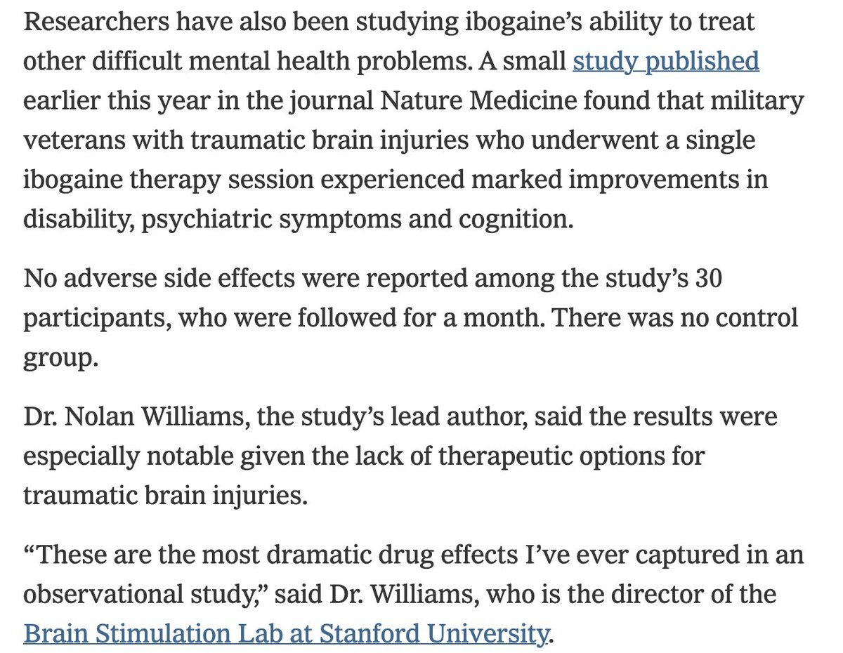 'scientists who have studied ibogaine have reported startling findings' @nytimes also reporting on the subject of our new movie Of Night and Light. I started making the movie 7 years ago, and the wave of research is finally breaking nytimes.com/2024/03/05/hea… thx @AndrewJacobsNYT