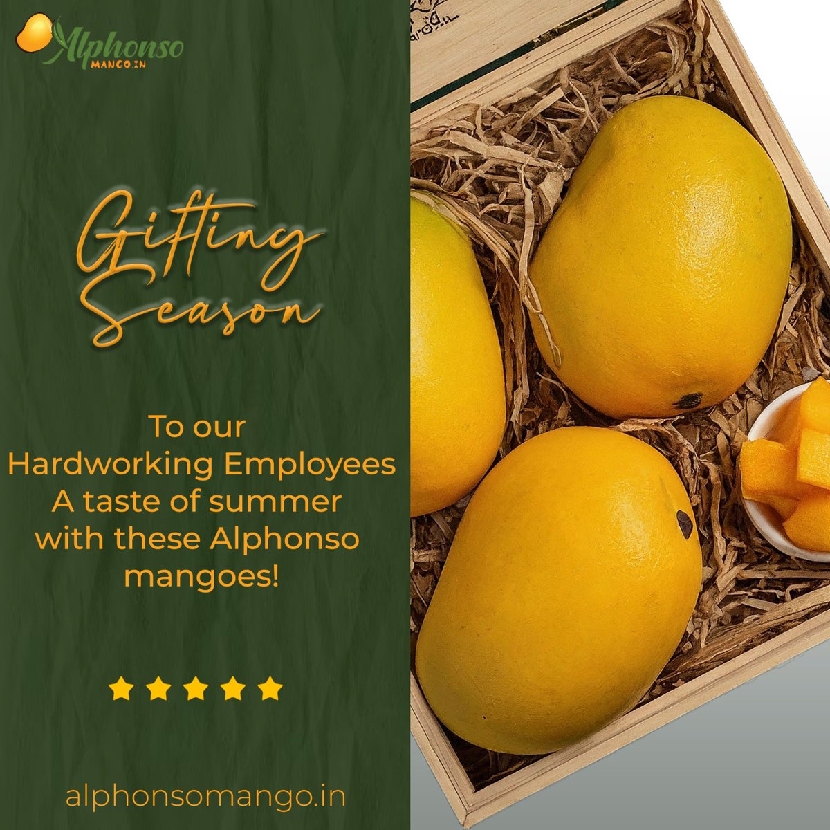 Savor the taste of success and sweetness with the king of fruits, Alphonso mangoes! Show your team how much you appreciate them with this luxurious treat. The Gift of Gold: Alphonso Mangoes is the perfect way to say thank you to your valued employees.

Visit