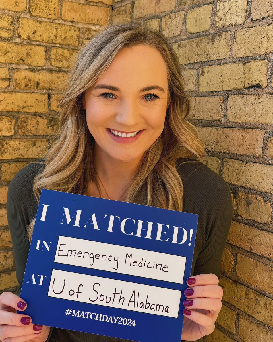I matched into my dream specialty at University of South Alabama!! Cheers to spending the next 3 years training as an EM physician 👩🏼‍⚕️