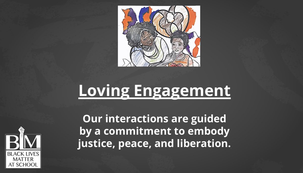 🖤March Monthly Guiding Principle: Loving Engagement 'Our interactions are guided by a commitment to embody justice, peace, and liberation.' See our curriculum resources: are.na/blm-school-cur…