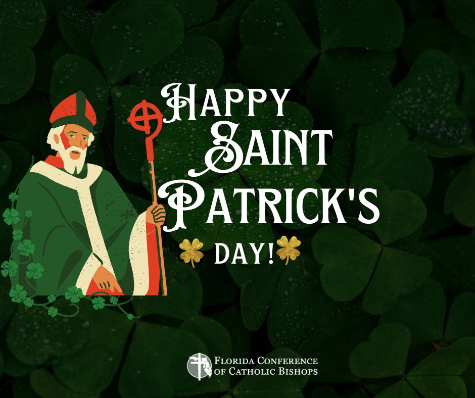 FlaCathBps's tweet photo. Happy St. Patrick's Day! Along with St. Nicholas and St. Valentine, the secular world has embraced the legends surrounding the life of this Bishop of Ireland, who is reported to have converted thousands, built churches, worked miracles, and banished snakes from Ireland. https://t.co/TlcmRACa1o