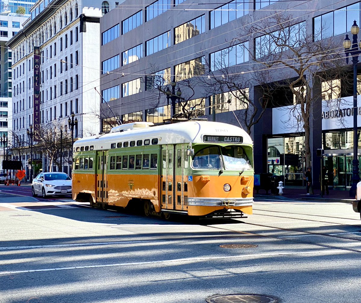 Peter Hartlaub (@peterhartlaub) on Twitter photo I use Market Street a lot for my bike commute which puts me in a good situation for <a href="/SFMTA_Muni/">SFMTA</a> historic streetcar photography.
(Also a way to keep in touch with F-line <a href="/sfmsr/">Market Street Railway</a> superfan <a href="/hknightsf/">Heather Knight</a>!)
Timed the lighting right with this one …
🚃🌁❤️ I use Market Street a lot for my bike commute which puts me in a good situation for <a href="/SFMTA_Muni/">SFMTA</a> historic streetcar photography.
(Also a way to keep in touch with F-line <a href="/sfmsr/">Market Street Railway</a> superfan <a href="/hknightsf/">Heather Knight</a>!)
Timed the lighting right with this one …
🚃🌁❤️