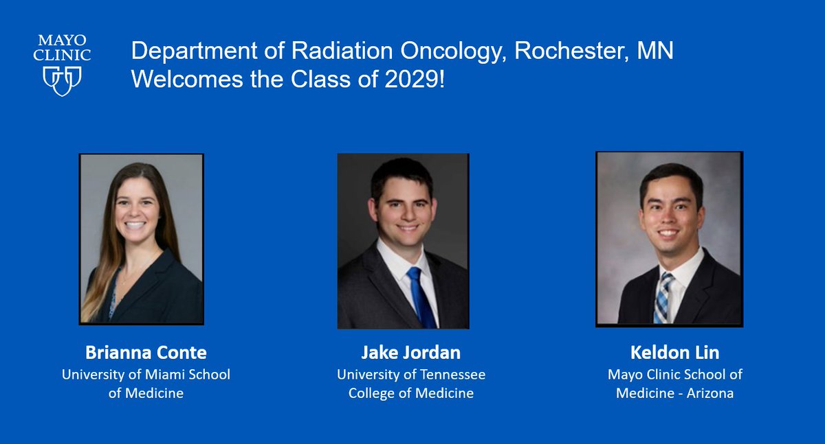 We are so excited to welcome these amazing #radonc 🌟superstars🌟! We can't wait for you to join the Mayo family 💙