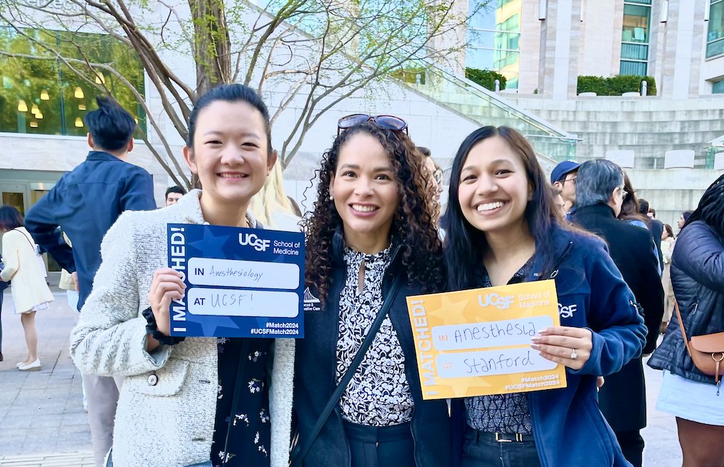 It was an excellent match day. So happy to see my amazing mentees @niti_pawar @sarazhous matching into outstanding anesthesia programs. The future is bright indeed! @UCSFAnesthesia @Stanfordanes @gropperUCSF @UCSFHospitals @UCSF