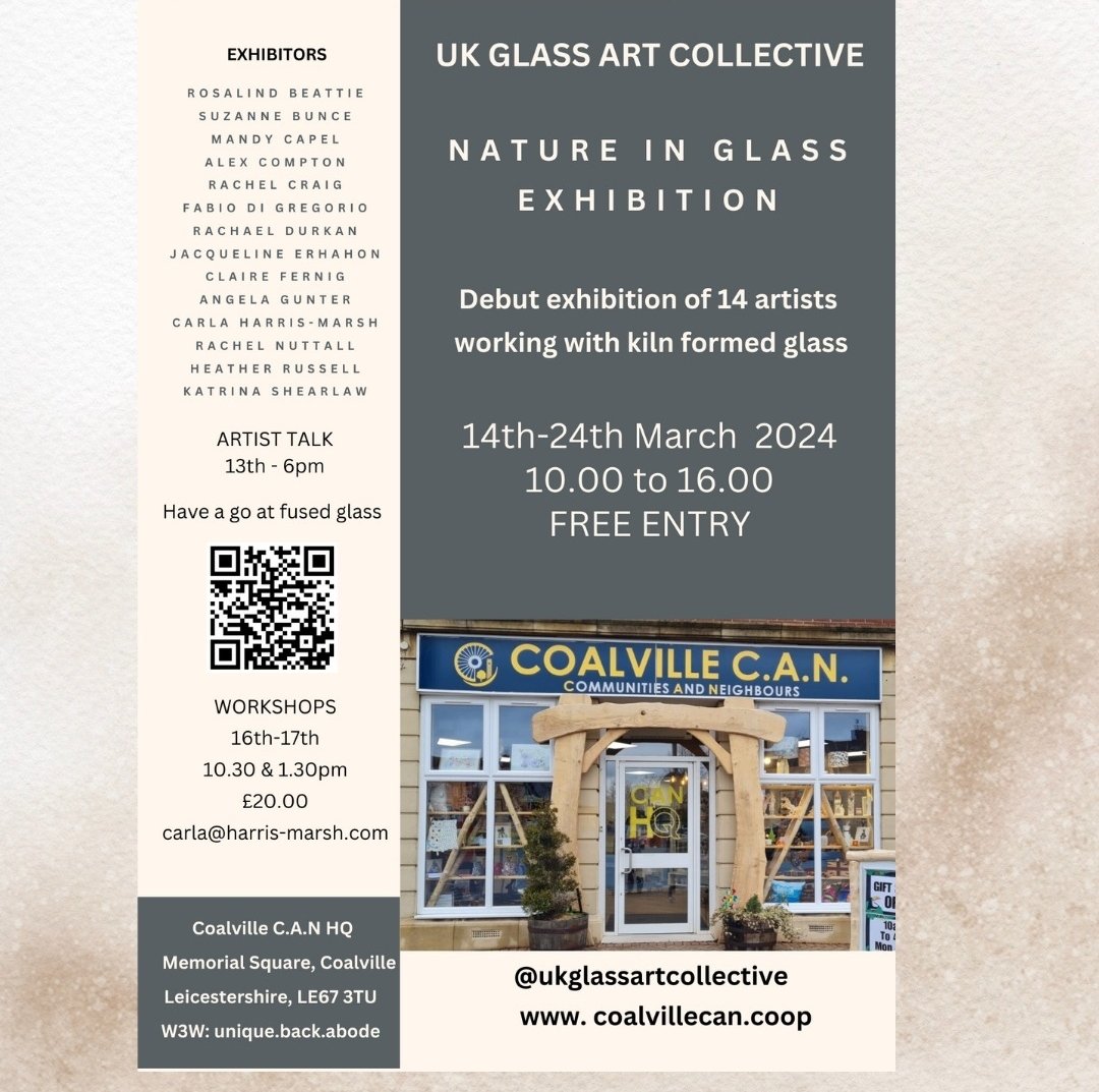 Our current exhibition is taking place <a href="/CoalvilleCANCBS/">Coalville C.A.N</a> come and see us if you're in the area. 

#ukglassartcollective