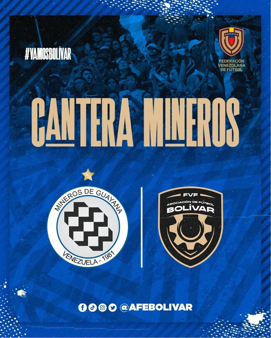 afebolivar's tweet photo. ¡Te invitamos a la captación de talentos 🌟 para formar parte de la @canteramineros! ⚽

Con el apoyo de la @FVF_Oficial y nuestro presidente @jandresgimenez, en conjunto con la gestión de la @afebolivar, apostando al crecimiento y desarrollo del balompié en nuestra región (1/3) https://t.co/0PIT2KJ1Ri