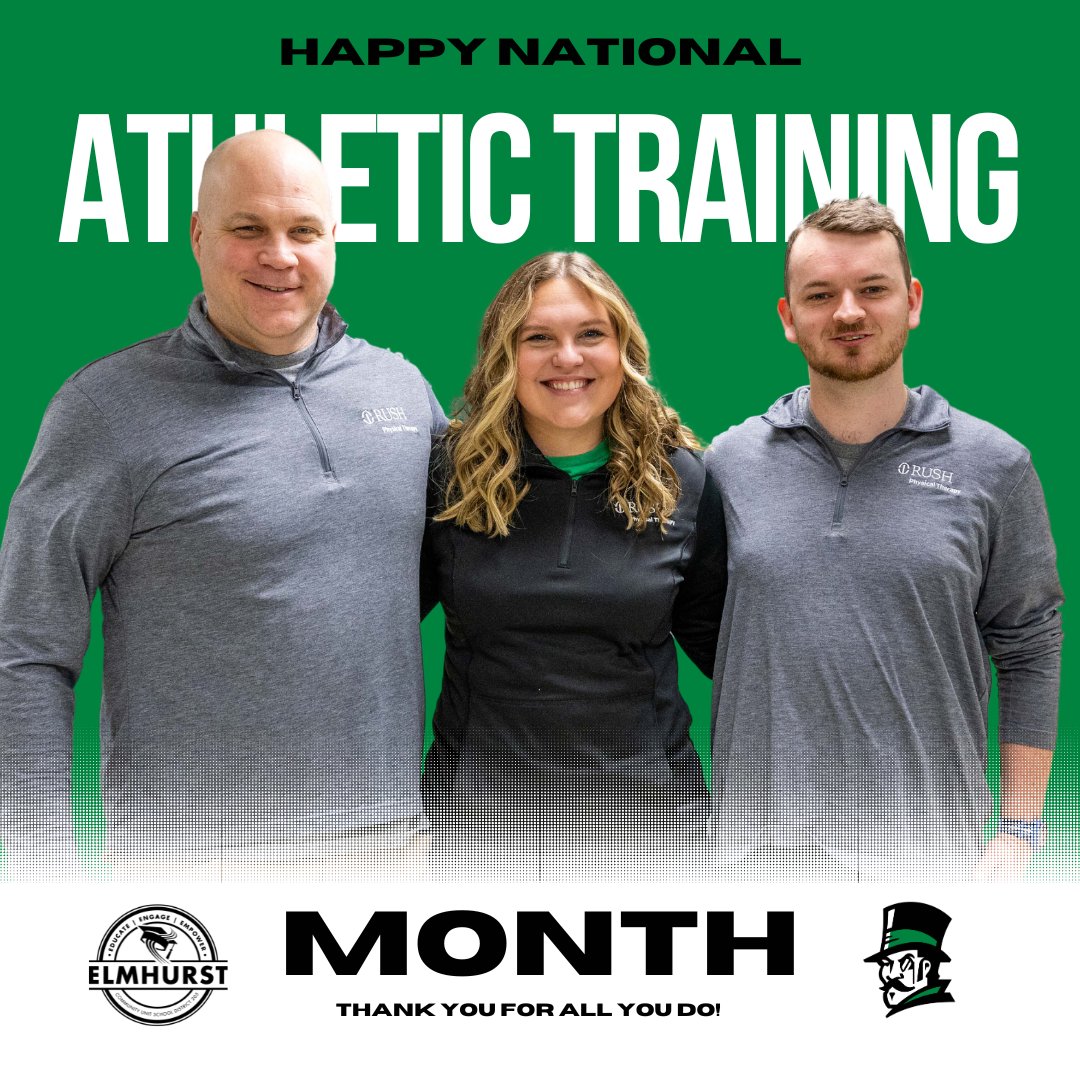 As #AthleticTrainingMonth continues, we want to take a moment to express our gratitude to the exceptional athletic trainers at @YorkD205! 🌟 Your dedication to keeping our athletes healthy, strong, & thriving is truly remarkable. Thank you! 🙌 #WeAreD205 #ThisisYork