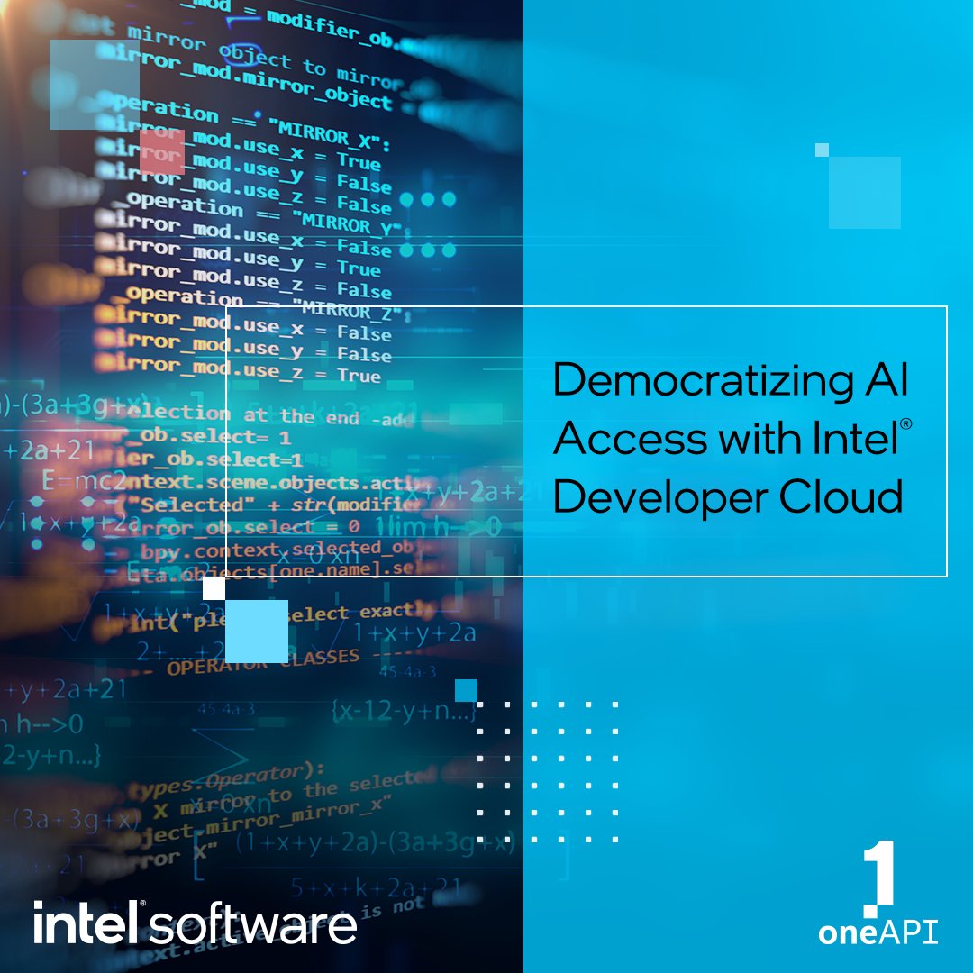 IntelDevTools's tweet image. Learn how the #IntelDeveloperCloud platform empowers developers and AI enthusiasts with access to the latest Intel hardware and software solutions for AI and HPC application development with low cost and overhead: intel.ly/43AtWZb

#oneAPI