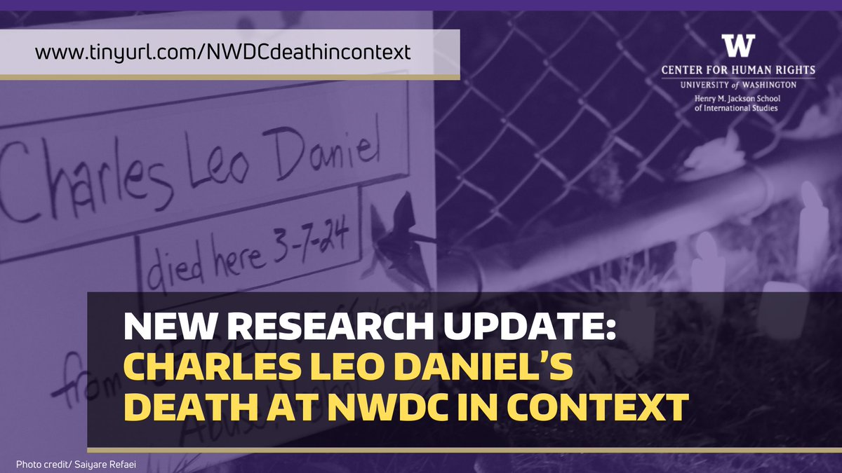 📢New UWCHR Research Update📢

This NWDC Conditions Research Update shares context for the recent death at Tacoma’s Northwest Detention Center.

Read the full update:
jsis.washington.edu/humanrights/20…
