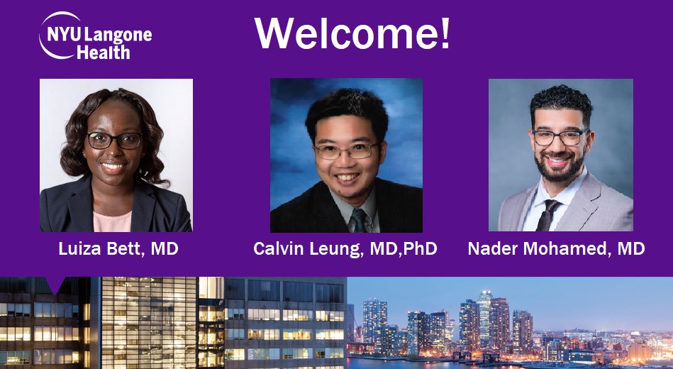 We are so thrilled to share our match results! Welcome to the NYU family, Luiza Bett, Calvin Leung, and Nader Mohamed!!