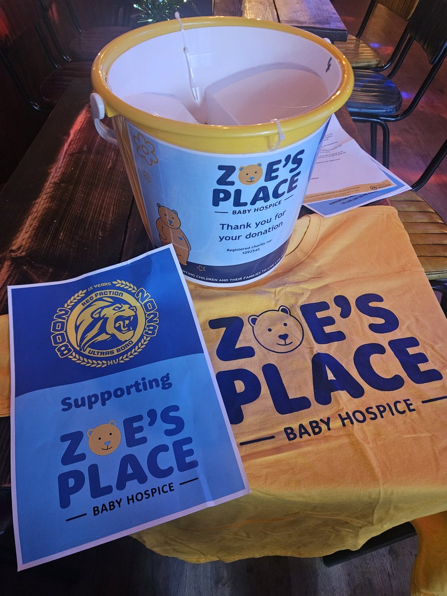 The group are collecting for Zoes Place Baby Hospice outside the South Stand tomorrow. Please give generously.