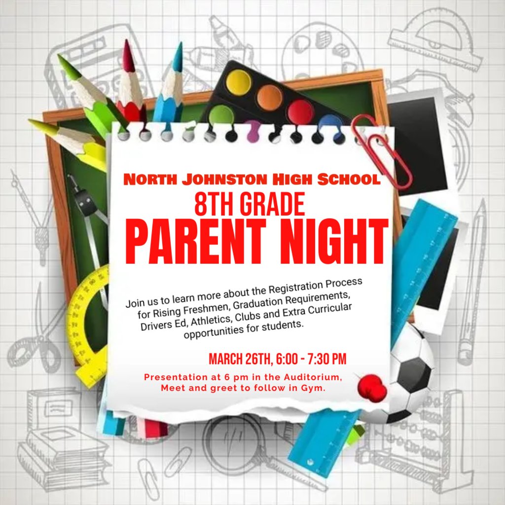 Attention current NJMS 8th grade students who will be attending NJHS for the 24/25 school year!