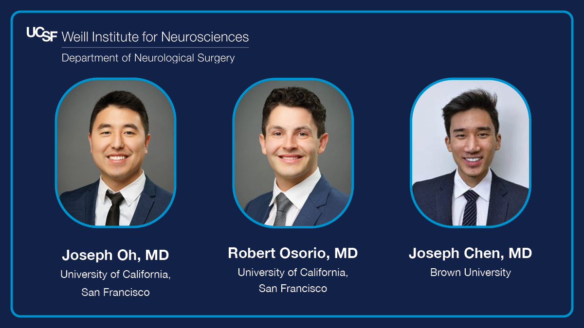 We're so excited to welcome the newest members of <a href="/UCSF/">UC San Francisco</a> Neurosurgery! A big congratulations to Joseph Oh, MD (<a href="/josephoh0517/">Joseph (Jun) Oh</a>), Robert Osorio, MD (<a href="/robcosorio/">Rob Osorio</a>), and Joseph Chen, MD 🎉🎉 #Match2024 #MatchDay #Neurosurgery <a href="/UCSFMedicine/">UCSF School of Medicine</a> <a href="/BrownMedicine/">The Warren Alpert Medical School</a>