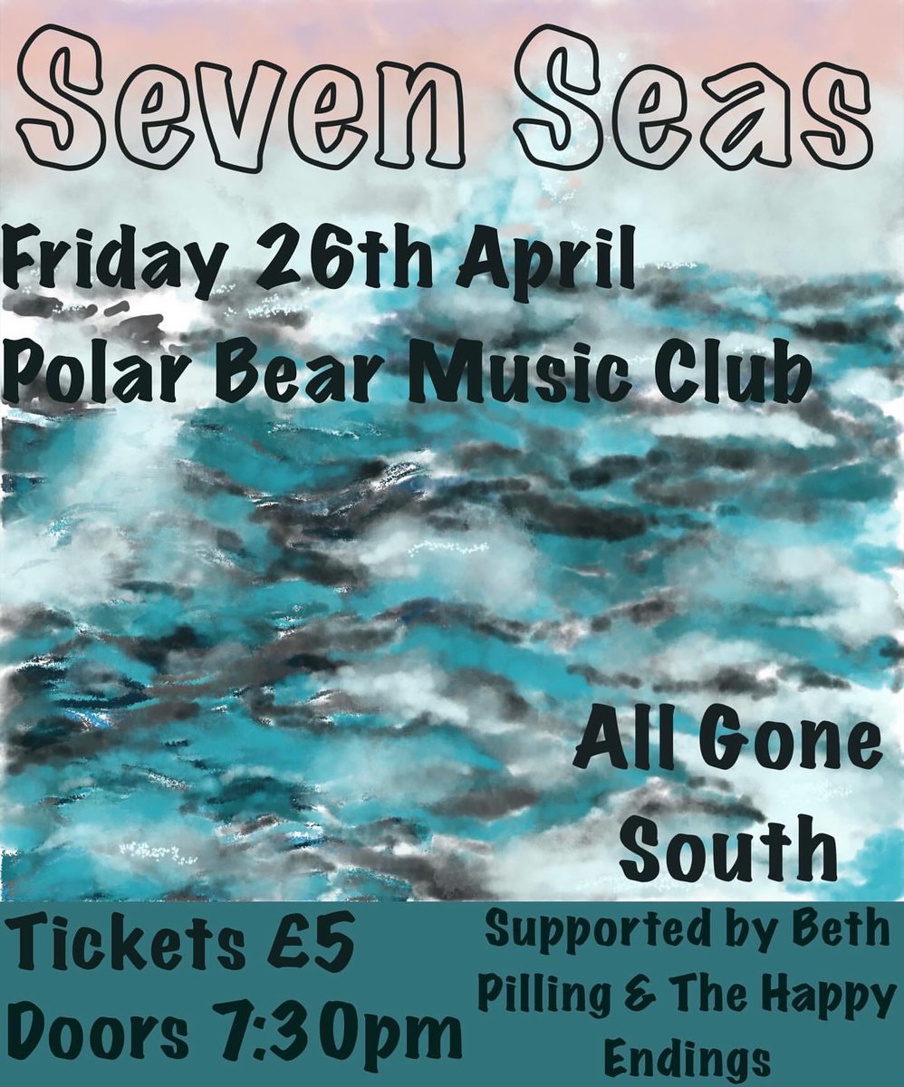We are really looking forward to this with the wonderful All Gone South and Beth Pilling! First gig of the year for us and we can’t wait to be back playing. Save the date and grab yer tickets x