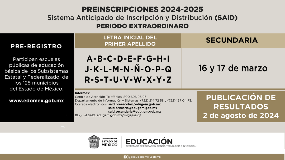 SeducEdoMex's tweet photo. Estamos en #PeriodoExtraordinario del #SAID2024, para  primer ingreso a #Secundaria.
Ingresa a 👉 https://t.co/yWZCeHHvwv
Recuerda el trámite es sencillo y gratuito.
@SEB_Edomex 
@SEIEM_ https://t.co/n0wviTud7k