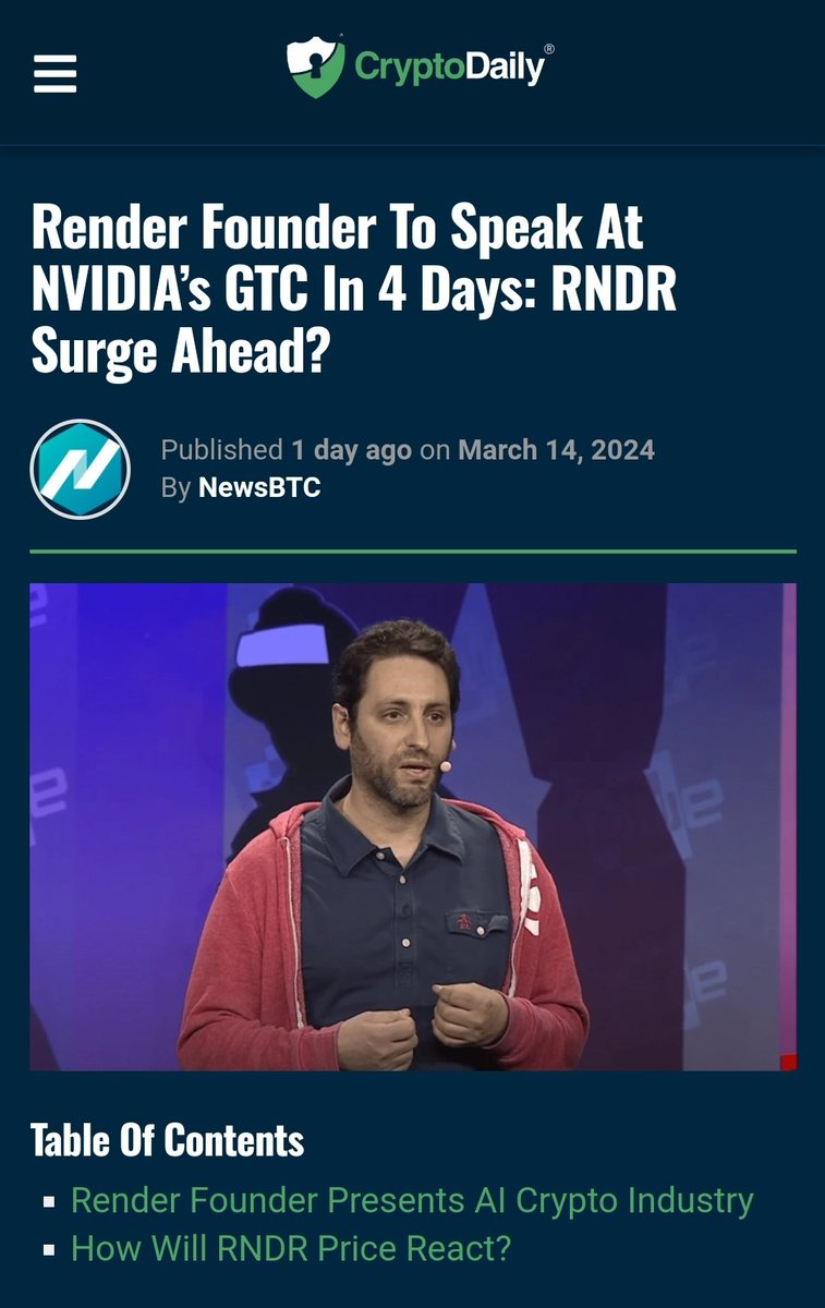 CryptoDNA_'s tweet photo. 💎 #RNDR 💎

🔥In case you missed the news of the most bullish upcoming #AI event of the year.. 

🔥You think #ai is hot now.. Just wait until the frenzy is triggered by the #NVIDIA #GTC event and billions flood from #NVIDIA to #RENDER. 

⏩ But, I don't make the rules. I'm just… https://t.co/ApxN7goBNZ