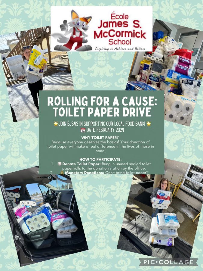 A huge thank you to all our families that were able to support our Toilet Paper Drive! Together we can do amazing things! 💕