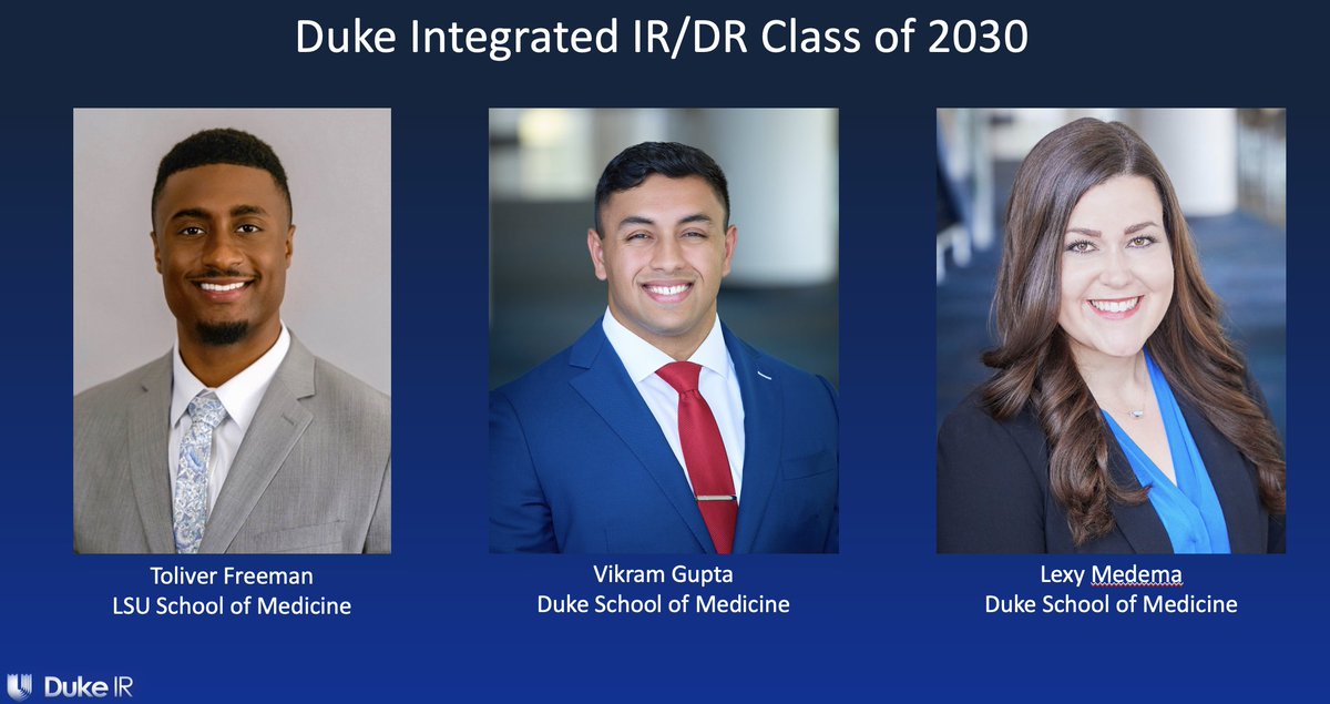 Duke IR is thrilled to welcome our just-matched class of 2030! You guys will do great things, I can't wait to work with you! @charlesykimMD @DukeIR @DukeRadiology @toliverfreeman @VikramFGupta