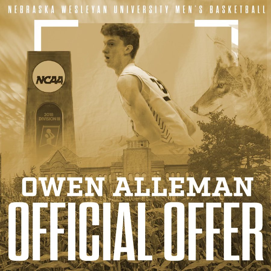 Owen Alleman (@alleman_owen) on Twitter photo After a great visit with <a href="/Wellmand21/">Dale Wellman</a> <a href="/PishWork/">Chris Piscioneri</a> <a href="/makrause12/">Mak Krause</a>. I am excited to have received an offer from Nebraska Wesleyan University! After a great visit with <a href="/Wellmand21/">Dale Wellman</a> <a href="/PishWork/">Chris Piscioneri</a> <a href="/makrause12/">Mak Krause</a>. I am excited to have received an offer from Nebraska Wesleyan University!