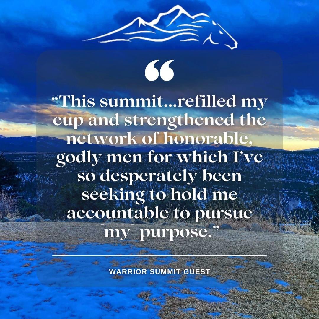The Warrior Summit program is about embracing your God-given calling, stepping into your purpose, building community, and pursuing the kingdom of God. 

We still have room in our Men's Fall Warrior Summit!

 #purpose #stepintoyourcalling #warriorsummit #veterans #veterannonprofit