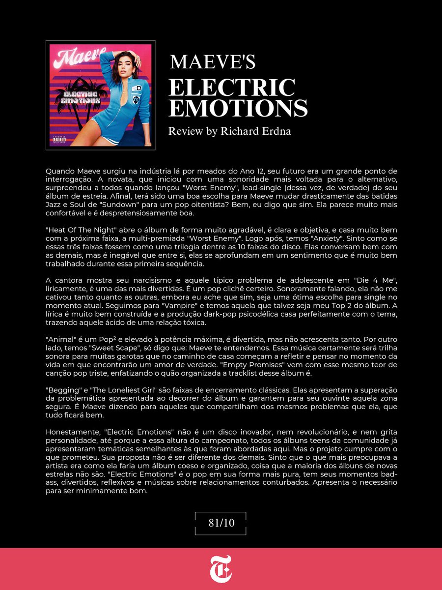 Maeve's "Electric Emotions" Review
— Score: 8.1/10