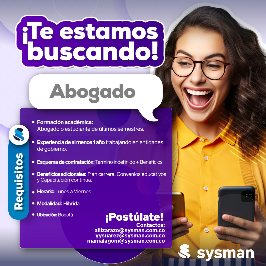 Sysman_Software's tweet photo. 🌟Estamos en la búsqueda de profesionales talentosos para los cargos de Analista de Requerimientos, Líder de Pruebas de Fábrica y Abogado.
¡Envíanos tu CV y sé parte de nuestra familia!
https://t.co/kANZjZYyeq
#Empleo #Tecnología #Innovación #Sysman https://t.co/9ZzRDEGTyq