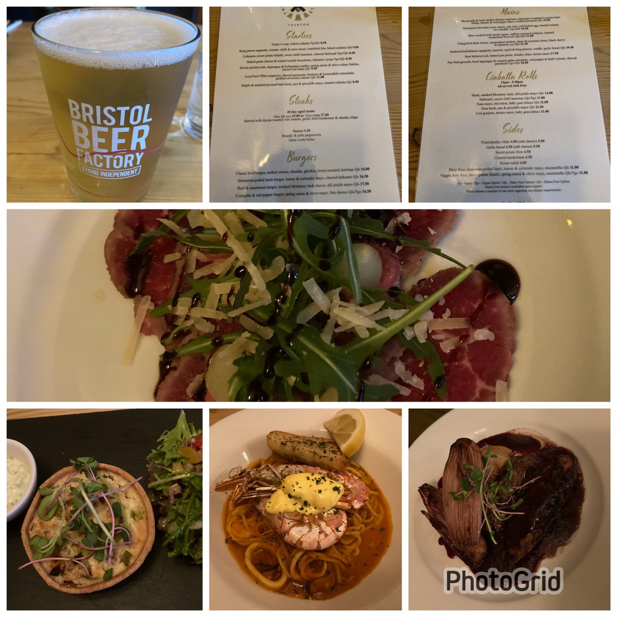 Many thanks Matt and team <a href="/TheRingofBells/">The Ring of Bells</a> <a href="/visit_taunton/">Visit Taunton</a> Love the new menu. The duck and the bouillibase spaghetti main courses were stunning. A good drop of <a href="/BrisBeerFactory/">Bristol Beer Factory</a> too.